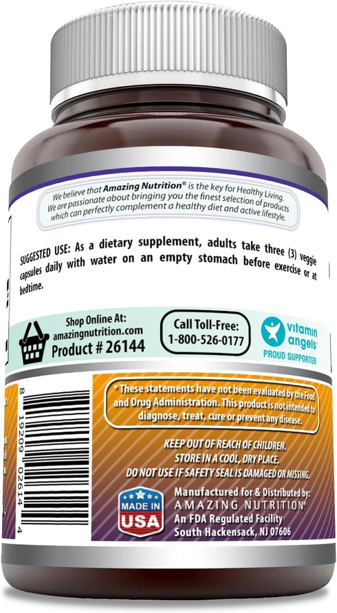 Amazing Formulas L-Ornithine 1500 Mg Per Serving Veggie Capsules Supplement | Non-GMO | Gluten Free | Made in USA (120 Count)...