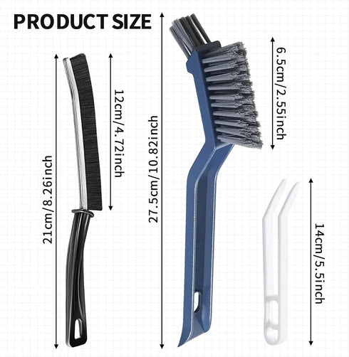 4 Pcs Cleaning Tool Set, Crevice Cleaning Brush, Hard Bristle Crevice Cleaning Brush, Household Use Multifunctional Gap Cleaning Brush with Built-...
