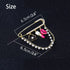 Gold Tone Crystal Pearl Chain Safety Pin Brooch Cardigan Hat Scarf Pin Brooch with Red Lip Charm...
