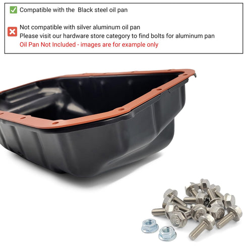 Engine Oil Pan Bolt kit - Compatible with Honda - Compatible with Acura K Series K20 K24 - for Black Steel Pan...