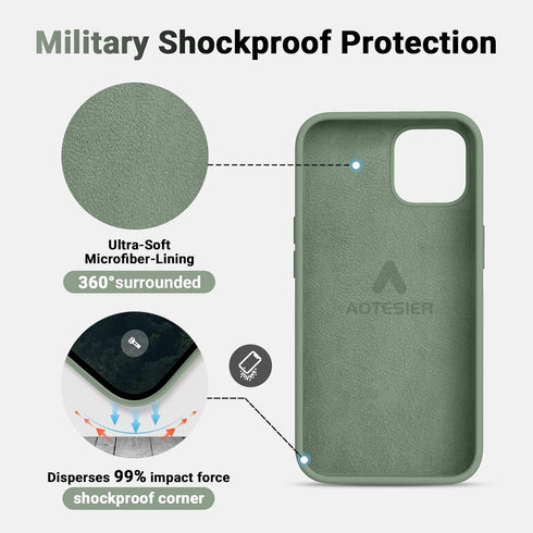 AOTESIER iPhone 12 Pro Max Phone Case,Premium Soft Liquid Silicone Rubber Full-Body Protective Bumper Case with [Soft Anti-Scratch Microfiber Lini...