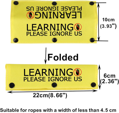 Funny Dog Leash Sleeve Learning Please Ignore Us Dog Leash Wrap Sleeve Alert Tag Pet Birthday Gift (Learning Ignore-YE Sleeve)...