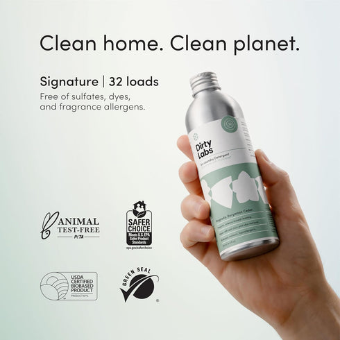 Dirty Labs | Signature Scent | Bio-Liquid Laundry Detergent | 32 Loads (8.6 fl oz) | Hyper-Concentrated | High Efficiency & Standard Machine Washi...