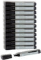 U Brands Liquid Glass Board Dry Erase Markers With Erasers, Set of 12, Black, Low-Odor, Bullet (3 mm) Point...