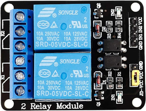 SunFounder 2 Channel DC 5V Relay Module with Optocoupler Low Level Trigger Expansion Board Compatible with Arduino R3 MEGA 2560 1280 DSP ARM PIC A...