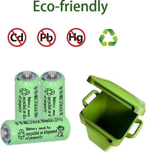 8 Packs Ni-MH 2/3AAA 1.2v 300mah Rechargeable Batteries Button Top 3A Battery (They are not AAA Size Batteries)...