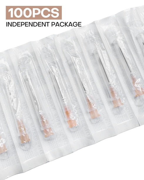 100 Pack 26Ga 1 Inch Disposable with Cap for Lab Supplies, Pet, Poultry, and Industrial Dispensing Accessories 25MM...