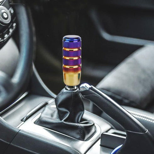 Shift Knob, 3.78" Aluminum Weighted Car Gear Shift Manual knobs with 3 Threaded Adapters M8 M10 M12 Fit Universal Manual Transmission Vehicle (Bur...