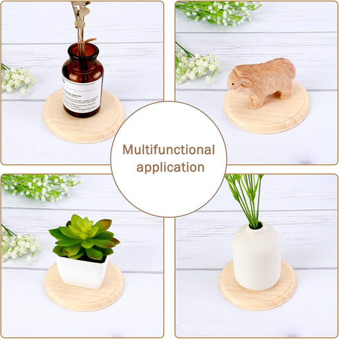 Pllieay 2Pcs 5 Inch Round Wooden Plaque Natural Pine Wood Base Unfinished Circle Plaque for Craft Projects and DIY Home Decoration...