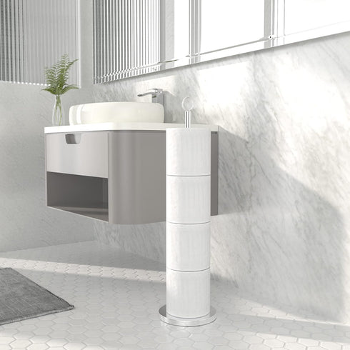 Toilet Paper Holder Stand(with Reserve Function), Free-Standing Stainless Steel Stand for Bathroom & Toilet Spare Rolls Storage...