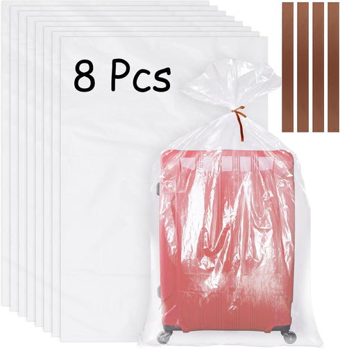8 Pack Large Clear Plastic Bags, 40" x 60" Moistureproof Dustproof Large Storage Bags, Reusable Giant Extra Luggage Storage Bags for Luggage, Suit...