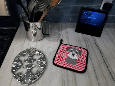 Caroline's Treasures BB5276PTHD Schnauzer Pair of Pot Holders Kitchen Heat Resistant Pot Holders Sets Oven Hot Pads for Cooking Baking BBQ, 7 1/2 ...