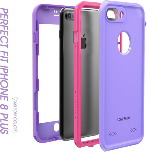for iPhone 8 7 Plus Waterproof Case Cover Built-in Screen Protector Fully Sealed Life Shockproof Snowproof Underwater Protective Cases for iPhone ...