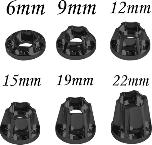 Metal RC 12mm Wheel Hex Hub Extension Combiner Compatible with 1.9/2.2inch Wheel Rim Axial SCX10 Traxxas TRX4 D90 1/10 RC Crawler (12mm, Black)...