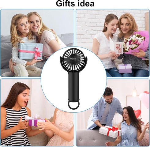 2 IN 1 Mini Portable Handheld Fan with Keychain Stand, Personal Powerful Cooling Fan, Small Battery Operated Table Fan, Quiet Hand Fan, USB Rechar...