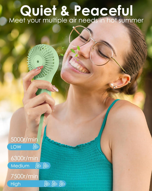 Handheld Fan Mini Portable Fan Hand held Fan, 3 Speed Personal, 3-10 Hours Operated Small Makeup Eyelash Fan for Women Girls Indoor Outdoor Travel...