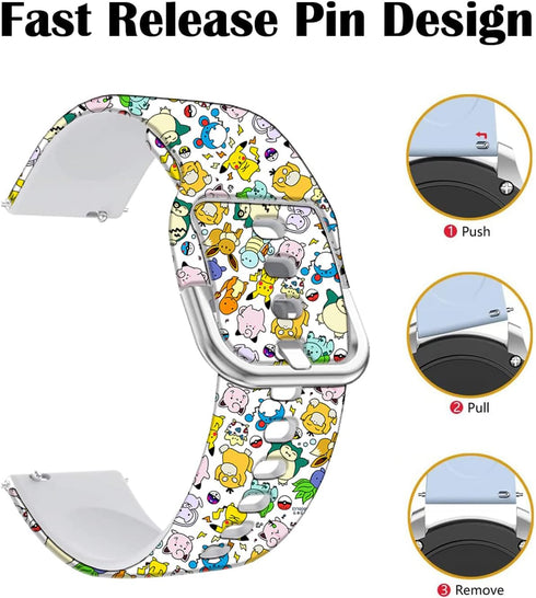 Pikacu Sea Turtle Anime Bands Compatible with Fitbit Versa 2/Versa/Versa Lite/Versa SE Band Fancy Soft Sport Silicone Cartoon Holiday Strap Men Wo...