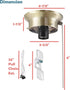 Aspen Creative 22101-07-1, Flush Mount Ceiling Fixture Shade Holder Kit with On/Off Pull Chain Switch in Antique Brass Finish 3-5/8" Fitter, 4-7/8...