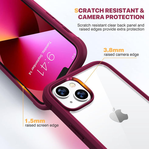 Diaclara Designed for iPhone 13 Case, Full Body Rugged Case with Built-in Touch Sensitive Anti-Scratch Screen Protector, Soft TPU Bumper Case for ...