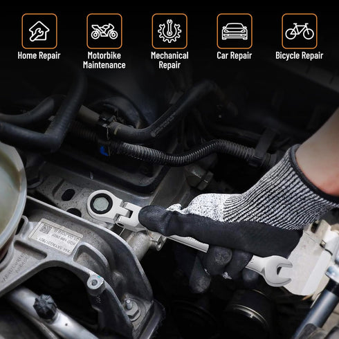 B4B BANG 4 BUCK 3/4 Wrench, Flex-Head Ratcheting Combination Wrench Industrial Grade 72 Teeth 12 Point Ratchet Box Ended and Open End Spanner Tool...