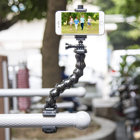 Suptig Phone Holder Desk Gooseneck Mount, Cell Phone Clamp Clip for Pole, Mobile Phone Mount Stand, Compatible for iPhone 14 Plus Phone 13 Pro Xs ...