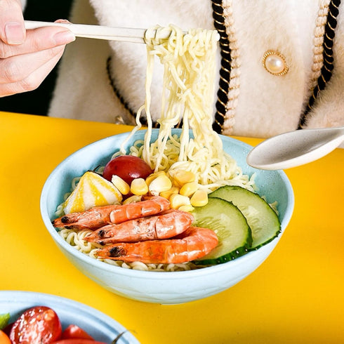 Microwave Ramen Bowl,Microwave Ramen Cooker with Lid,Plastic Mixing Salad Pasta Fruit Rice Cereal Instant Noodles Soup Maker Plate Bowls Set Kitch...
