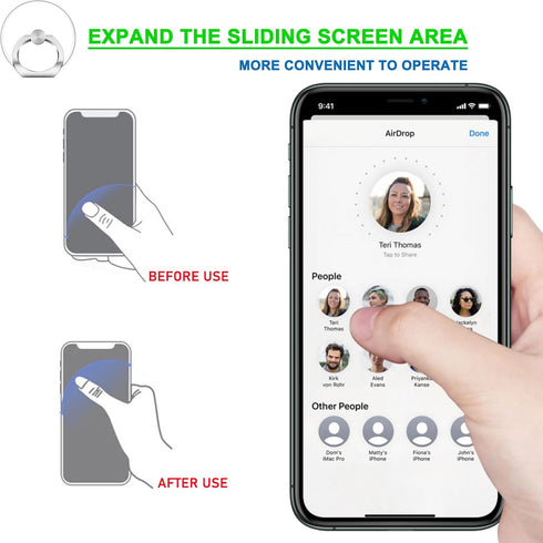 Phone Ring Holder - JCHIEN Transparent Universal Finger Grip Kickstand Cell Phone Ring Stand Holder Compatible with iPhone Samsung Smartphones 2 P...