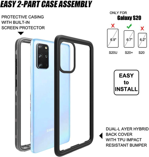 for Samsung Galaxy S20+ Plus Waterproof Case, Shockproof Full Body Case, Water Resistant Dustproof Dropproof Dirtproof Cover for Samsung Galaxy S2...