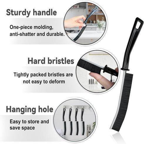 9 Pcs Hard Bristle Crevice Cleaning Brush,Multifunctional Corners Gap Cleaning Brush,Crack Cleaner Tools for Housekeeping,Bathroom Accessories,Hom...