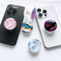 Clear Crystal Collapsible Expandiing Moblile Phone Grip Stand Holder for Smartphones and Tablets Cell Phone Accessory (White Wave)...