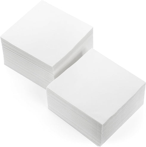 AH AMERICAN HOMESTEAD Cocktail Napkins-Disposable Beverage/Bar Napkins-White Linen-Like Square Napkins-Eco-Friendly & Compostable-Everyday Use, Pa...
