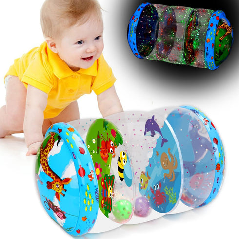 Crawling & Walking Baby Toys 0-6 6 to 12 Months Glowing Jumbo Inflatable Rolling Infant Toys 8 9 12-18 Month Old Sensory Toys for toddler 1-3 Deve...