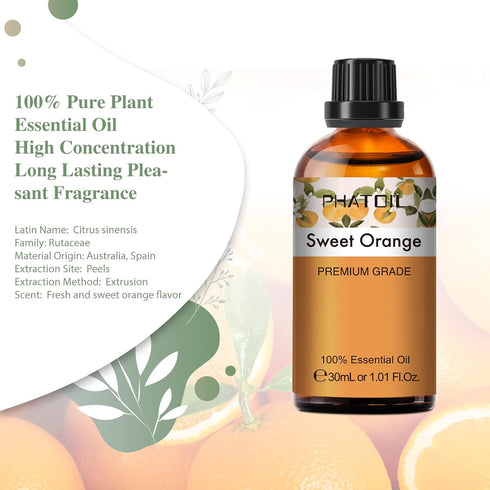 30ML Sweet Orange Essential Oil, for Aromatherapy Diffusers, Humidifiers, Great for DIY Candle and Soap Making...
