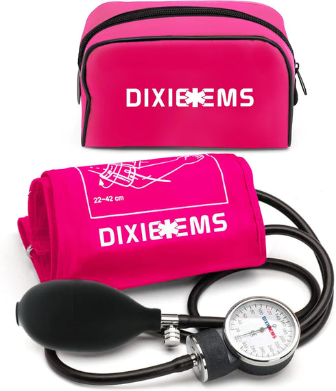 Dixie EMS Deluxe Aneroid Sphygmomanometer Blood Pressure D-ring Cuff - Pink...