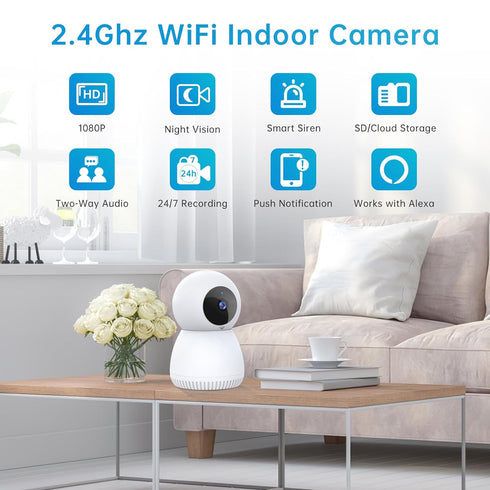 Indoor Camera,1080P Pet Camera Baby Monitor, Cameras for Home Security Indoor, Baby/Pet Camera with Phone App with AI Motion Detection, 2-Way Talk...