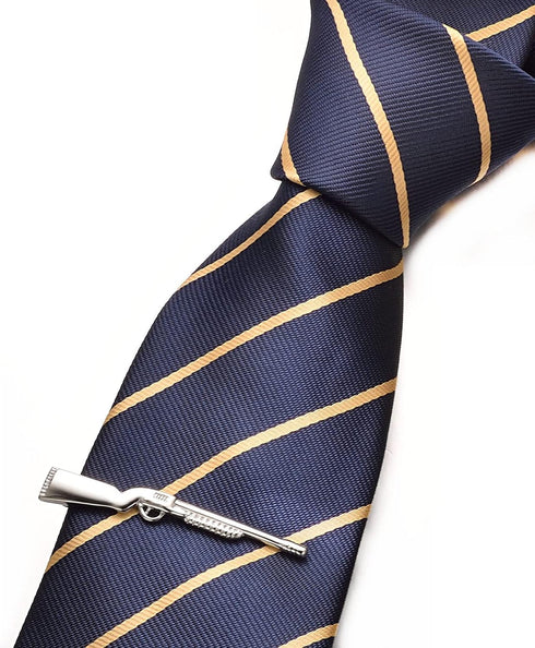 2Pcs Hunting Tie Clip Set for Men Unique Silver Gun Sword Arrow Tie Bar Personalized Fathers Day Birthday Jewelry Gift...
