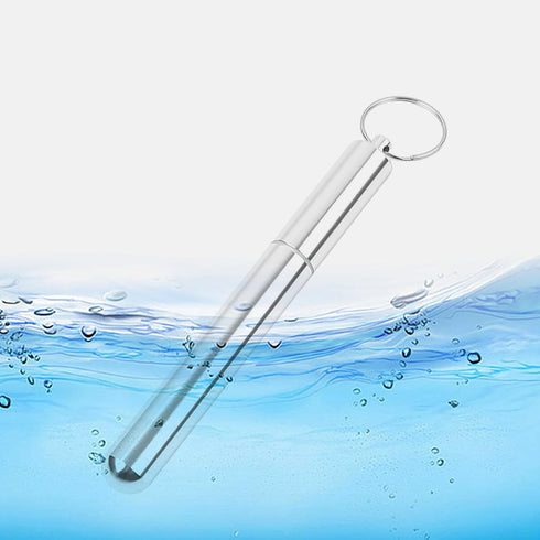 5Pcs Aluminum Alloy Container with Keychain, 4.33 x 0.55 x 0.55 Inches Pocket Waterproof Metal Storage Holder Case...