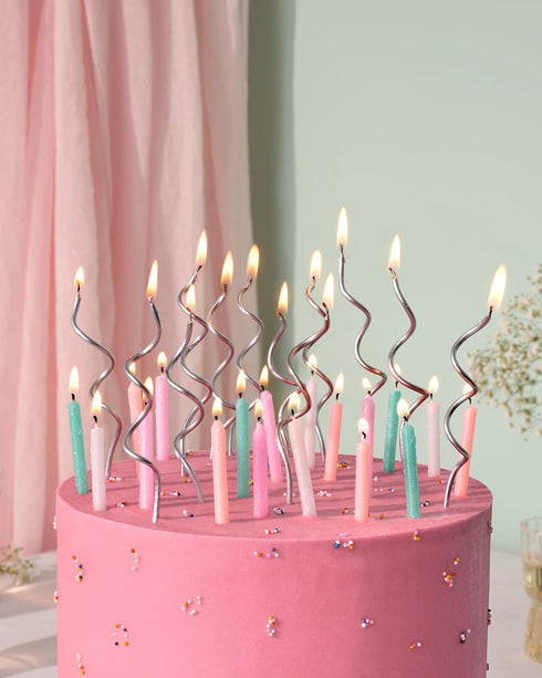 Papyrus Birthday Candles, Silver Swirl (12-Count)...