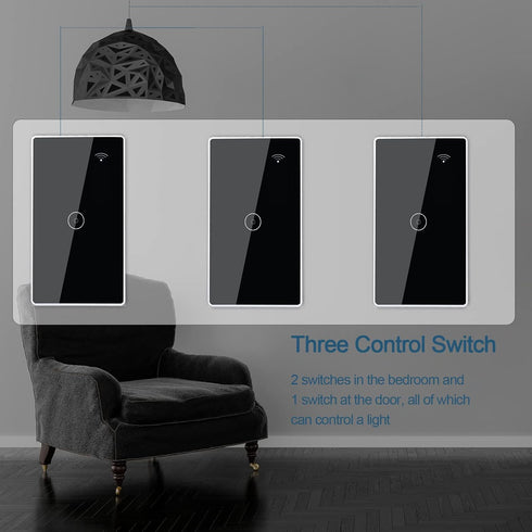 WiFi Brilliant Glass Touch Smart Light Switch Glass Brilliant Zigbee 3.0 Light Switch Work with Alexa and Google Home 4 Gang for Lamp Neutral Wire...