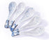 Ceramic Soup Spoons Japanese Ramen Spoons Set of 5 Wonton Spoon for Pho Ramen Noodles Wonton Dumpling Rice,With Blue Spots...