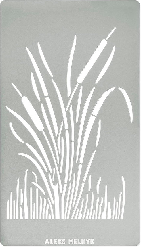 Aleks Melnyk No.279 Metal Stencil, Patterns, Bush Reeds, Small Stencil, 1 PC, Template for Wood Burning, Engraving, Crafting, Scrapbook, Art, Orna...
