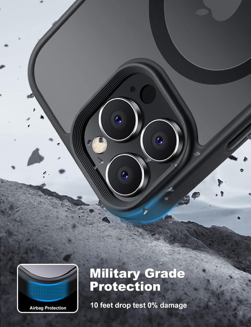Tigowos for iPhone 15 Pro Max case Fits MagSafe 10FT Drop Resistant Matte Skin Feeling Shockproof Back Cover Fits iPhone 15 Pro Max Phone Cases, T...