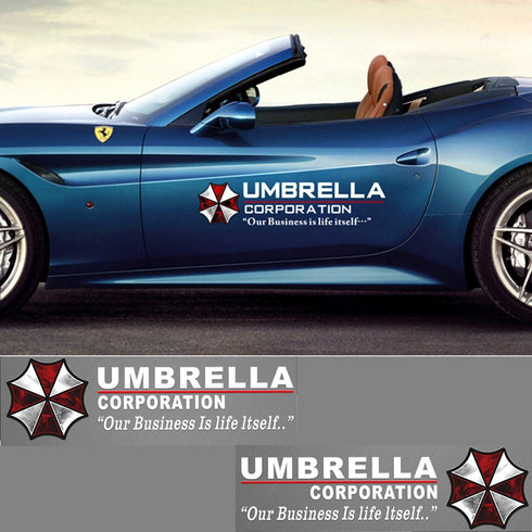Umbrella Corporation Car Window Decals Auto Residen t Evi l Biohazard Vinyl Stickers for Car Motorcycle Truck Wall Laptop 1 Pair(Style I-white-19....