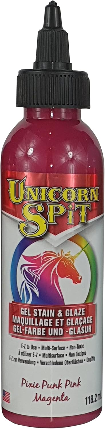Unicorn SPiT 5770001 Gel Stain and Glaze, Pixie Punk Pink 4.0 FL OZ Bottle...