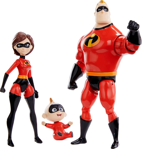 Disney Pixar Incredibles Storyteller 3 Action Figure Pack, Mr Incredible, Elastigirl and Jack-Jack, Battle for The City Gift Pack...