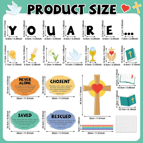 Christian Jesus Bulletin Board Decoration Set Religious Cross Bible Bulletin Board Borders You Are Positive Paper Cutouts Inspirational Christian ...
