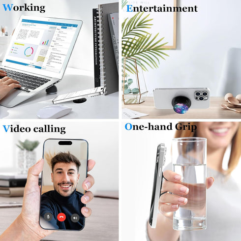 Compatible with MagSafe Phone Grip Socket, Magnetic Expanding Phone Stand iPhone Finger Holder Compatible with MagSafe Accessories, iPhone 15 14 1...