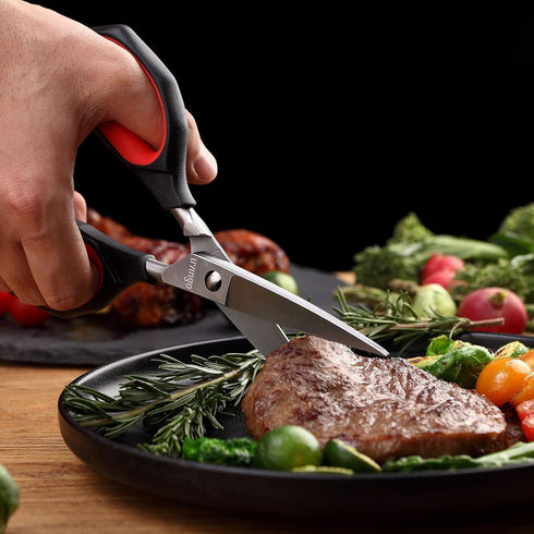LIVINGO Kitchen Shears Heavy Duty: Cooking Scissors Dishwasher Safe Come Apart Sharp Forged Stainless Steel Blade Utility Food All Purpose for Cut...