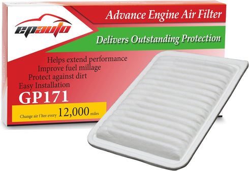 EPAuto GP171 (CA10171) Engine Air Filter, Replacement for Toyota Camry L4 Gas (2007–2017), Venza L4 Gas (2009–2017) – Rigid Panel Filter for 2.4L/...