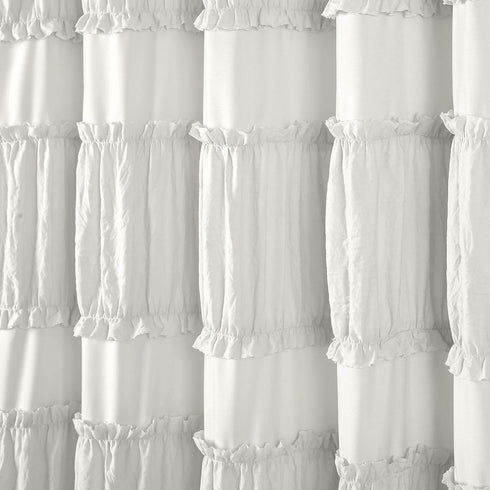 Lush Decor, 72" x 72", White Nova Ruffle Shower Curtain...